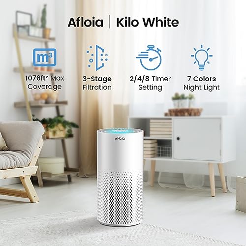 Afloia Kilo Air Purifier For Home Large Rooms Up To 1076 Ft - H13 True HEPA