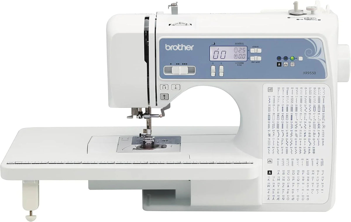 Brother Computerized Sewing And Quilting Machine, 165 Built-In Stitches, LCD Display, White, 20x12x17 - XR9550