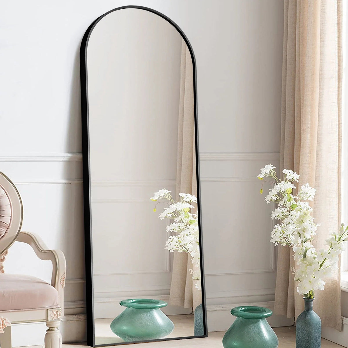 Arched Full-Length Floor Mirror - Standing And Wall-Mounted