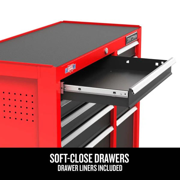 2000 Series 26-in W x 36.5-in H 5-Drawer Steel Rolling Tool Cabinet - Red