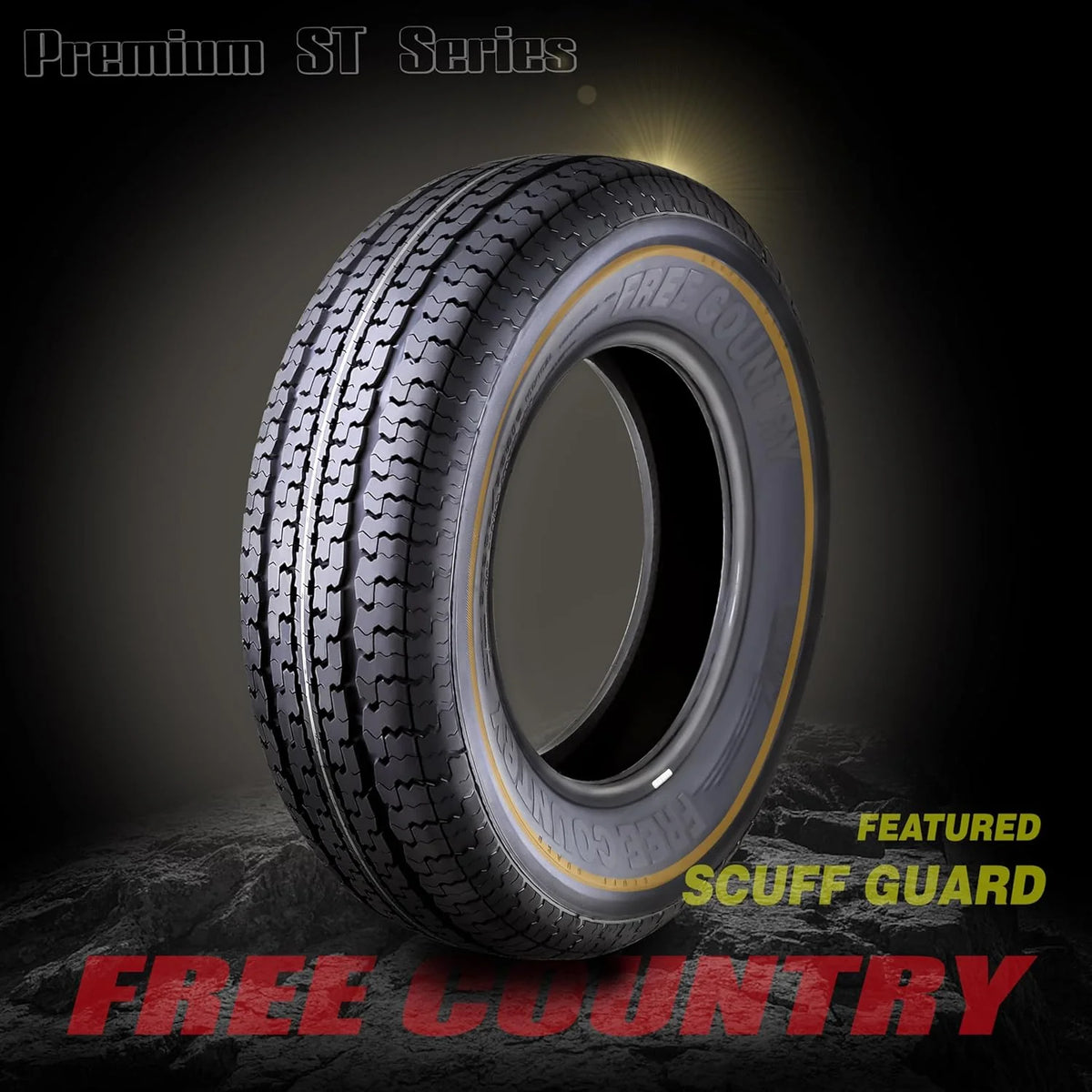 FREE COUNTRY Trailer Tires ST205/75R15, Set Of 4, 10-Ply Load Range E, Steel Belted Radial