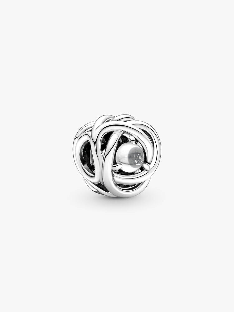 April Clear Eternity Circle Charm