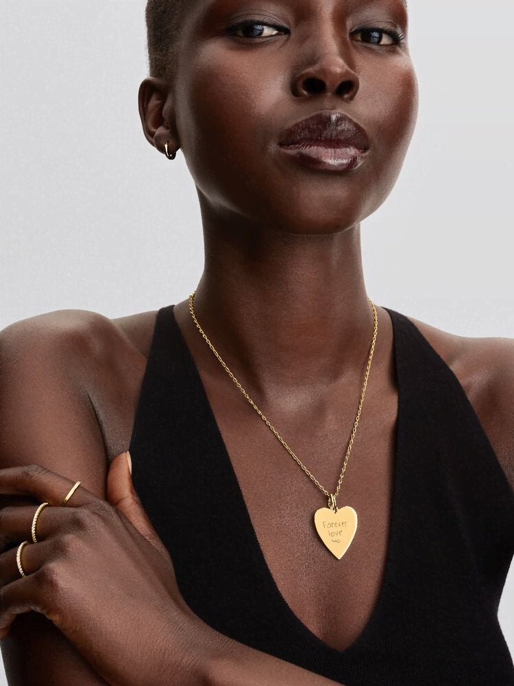 Engravable Heart Oversized Tag Pendant