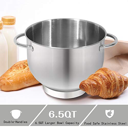 Aucma Stand Mixer 6.5-QT 660W 6-Speed Tilt-Head Food Mixer - Red