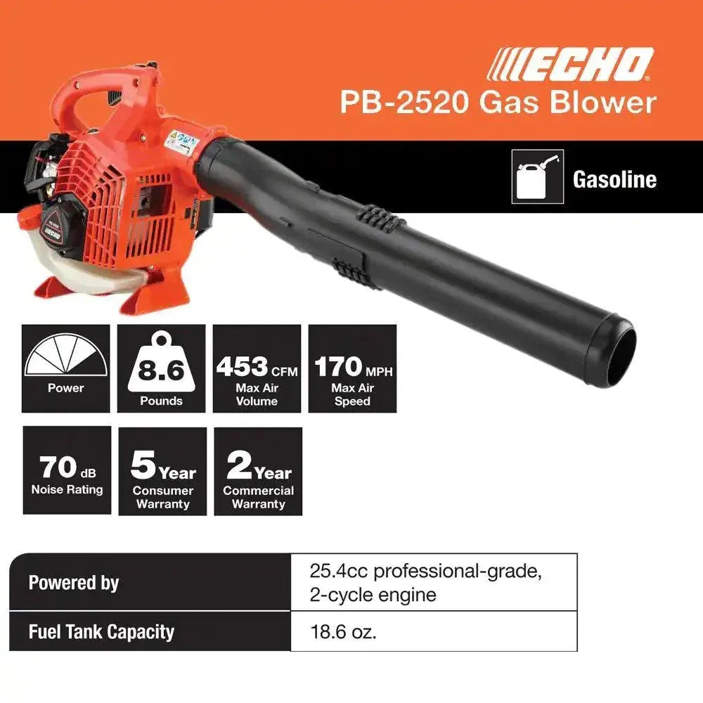 ECHO Gas 2-Stroke Cycle Handheld Leaf Blower 170 MPH 453 CFM 25.4 cc