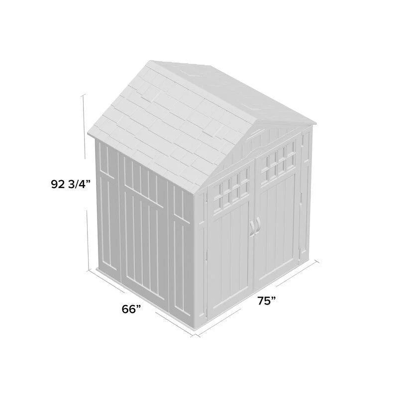 Suncast Resin Storage Shed 6 ft. 3 in. W x 5 ft. 6 in. D - BMS6510D