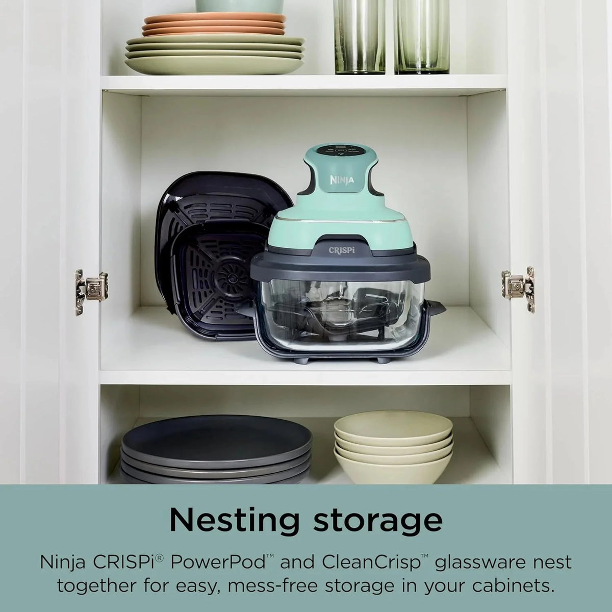 Ninja Crispi 4-in-1 Portable Glass Air Fryer Cooking System, 1500W, 4 QT And 6-Cup Containers