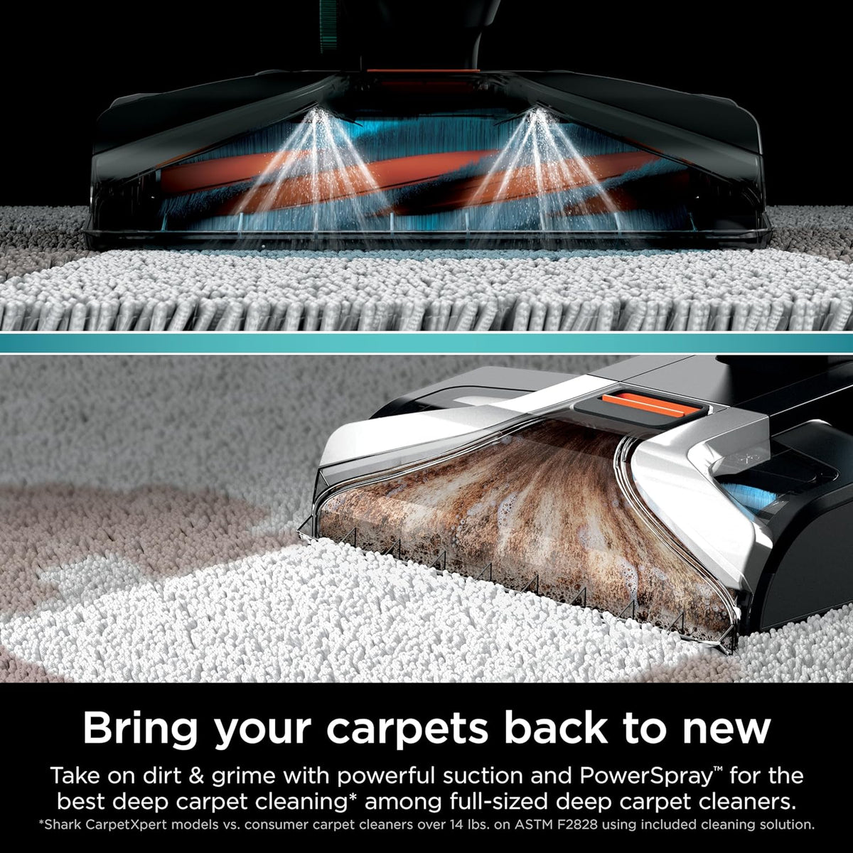 Shark CarpetXpert Carpet Cleaner, Cyan, 13.15 in D x 11.97 in W x 43.5 in H - EX201