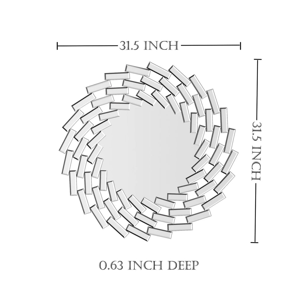 Round Spiral Sunburst Decorative Wall Mirror