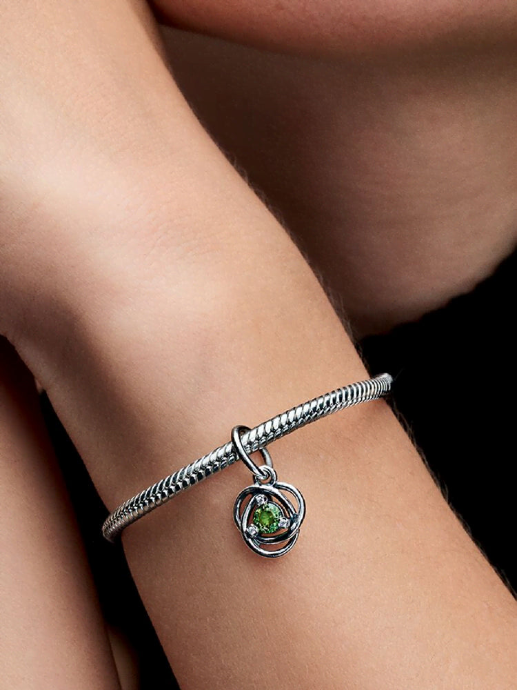 Spring Green Eternity Circle Dangle Charm