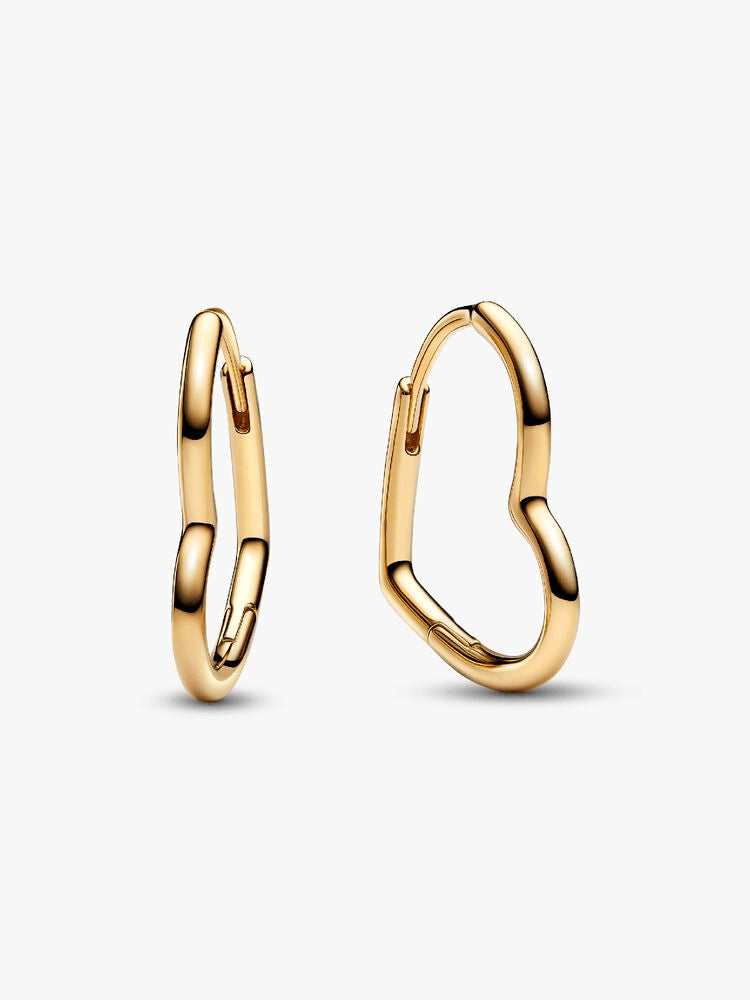 Asymmetrical Heart Hoop Earrings
