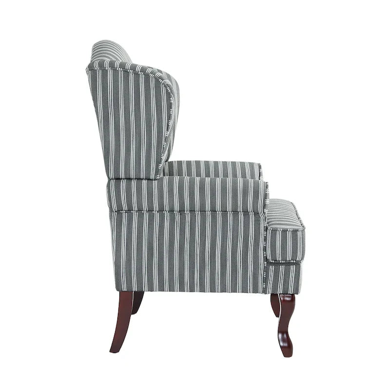 Traditional Wingback Upholstered Accent Chairs, Set of 2, 31 W x 31.8 D x 42.9 H