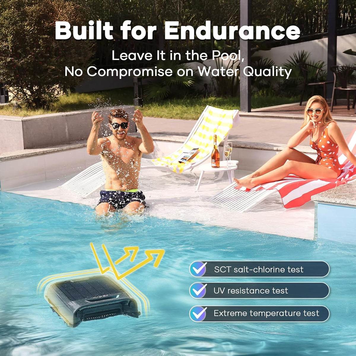 AIPER Solar Pool Skimmer, Gray - Surfer S2