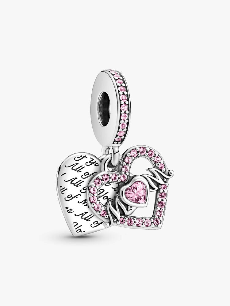 Heart & Mom Charm Necklace Set
