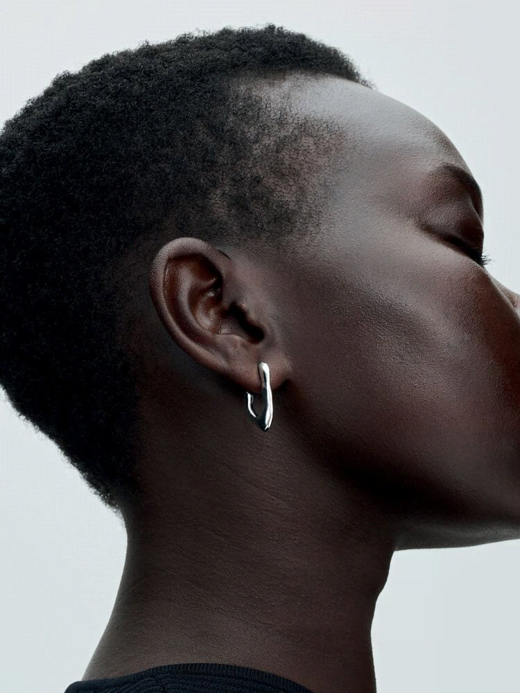 Organically V-shaped Open Hoop Earrings