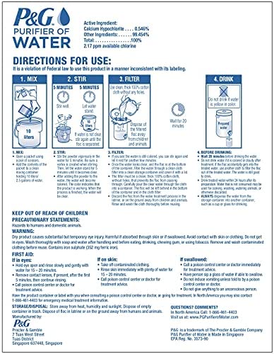 P&G Purifier of Water Portable Water Purifier Packets, Box of 240 Packets - P&GPW240