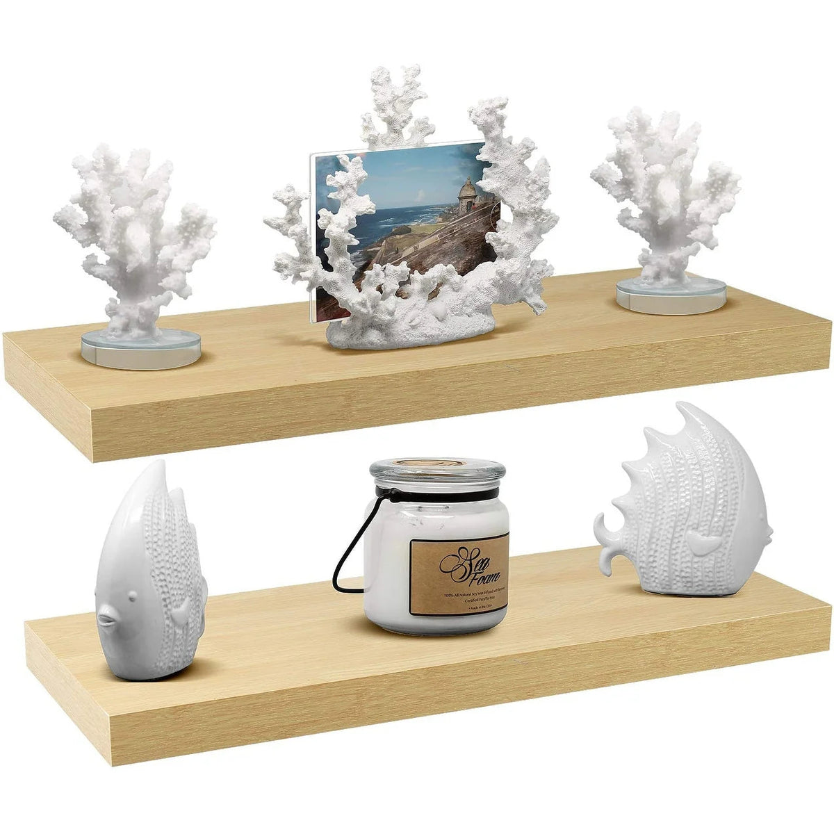 24 Inch Extra Long Floating Wall Shelf Set, 2 Count