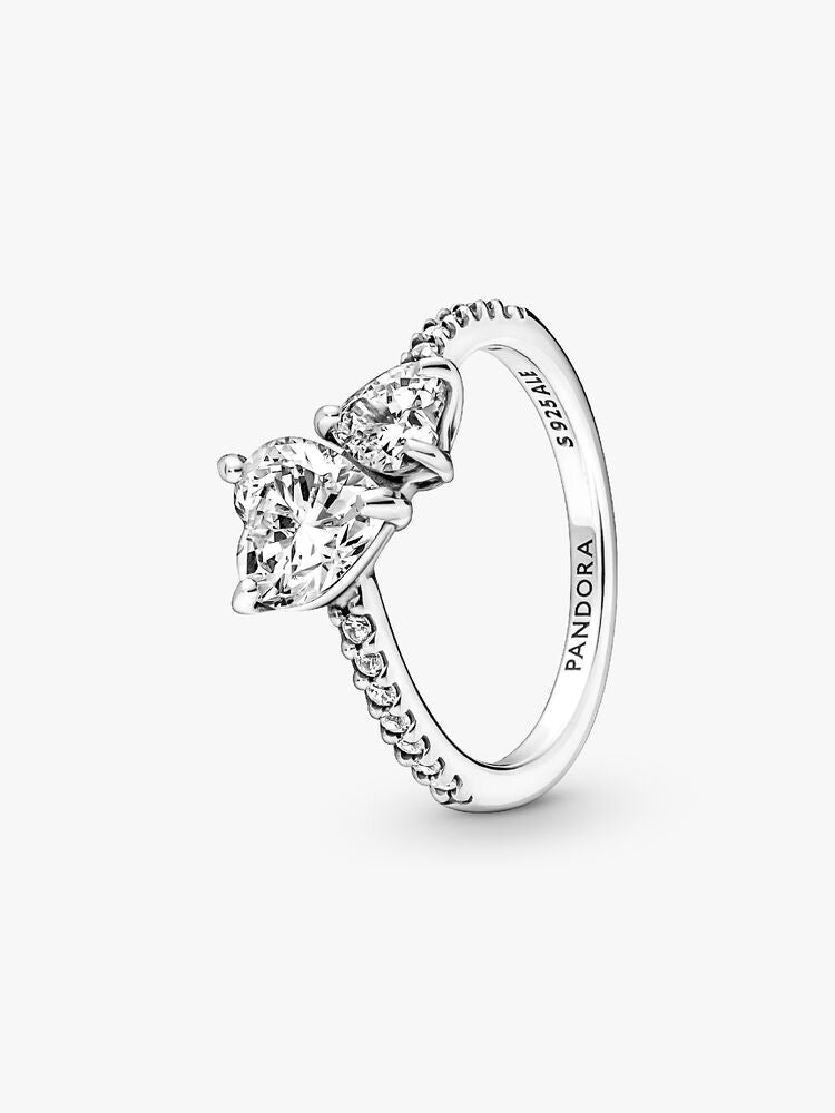 Double Heart Sparkling Ring