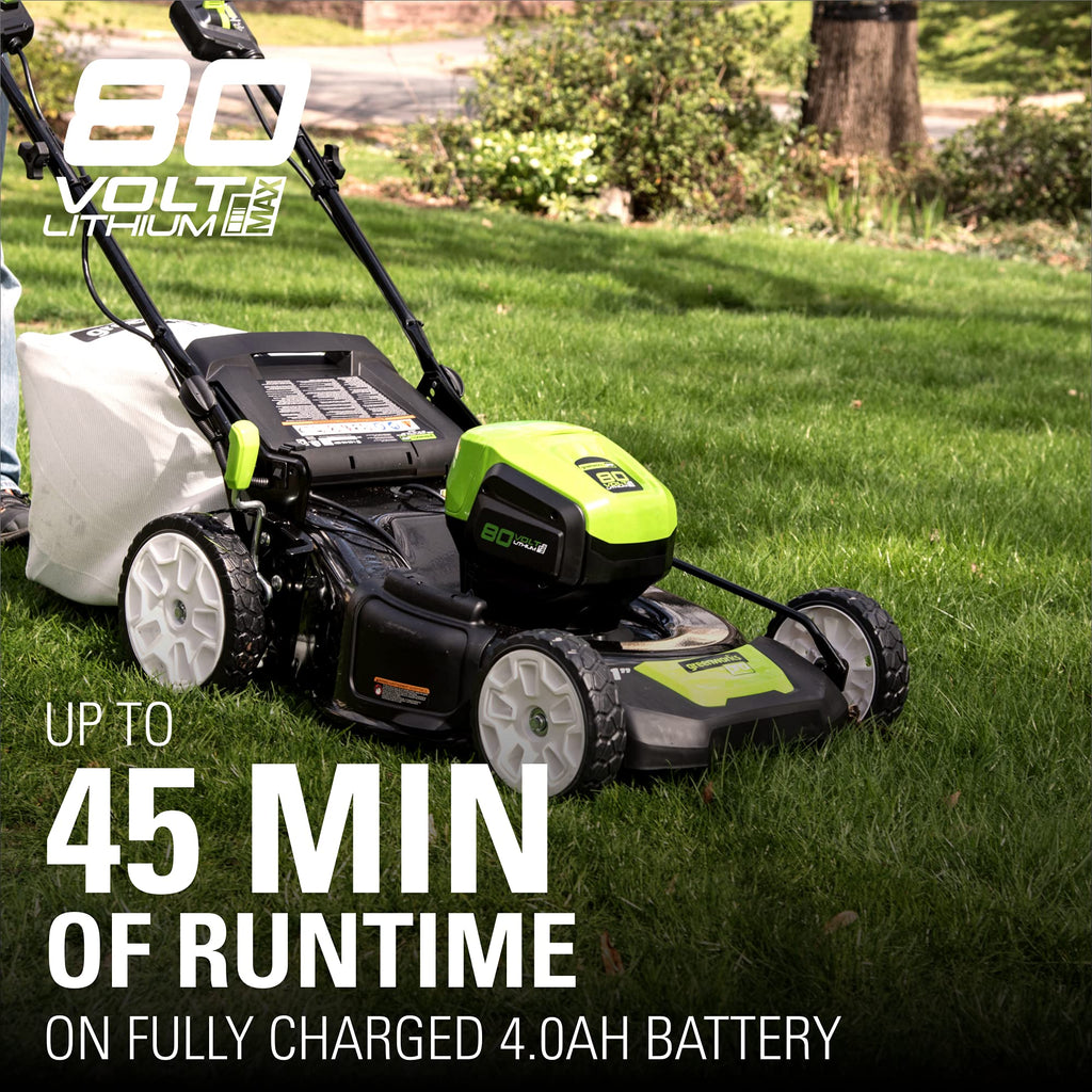 80V Cordless 21-Inch Self-Propelled Brushless Lawn Mower