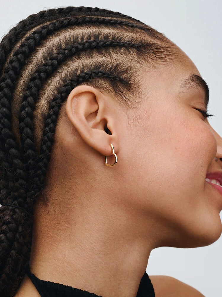 Asymmetrical Heart Hoop Earrings