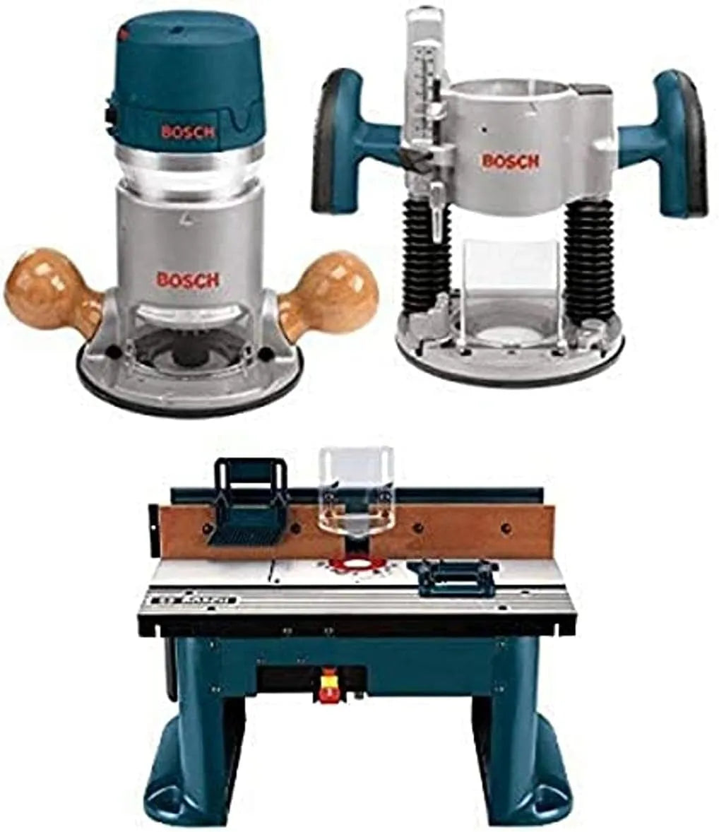 12-Amp 2.25 HP Wood Router Combo Kit With Plunge Router, Fixed Base And Variable Speed