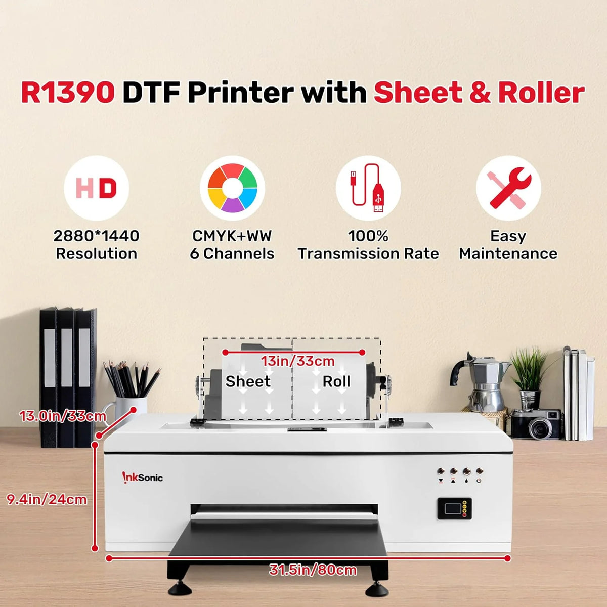 InkSonic A3 DTF T-Shirt Printing Bundle With Oven - R1390