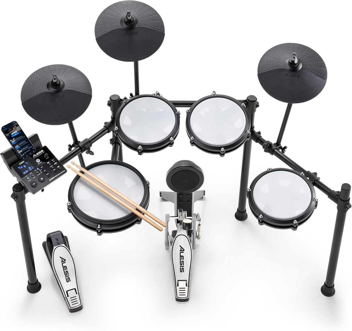 Alesis 8-Piece Electronic Drum Set With Mesh Pads And Bluetooth - Nitro Max