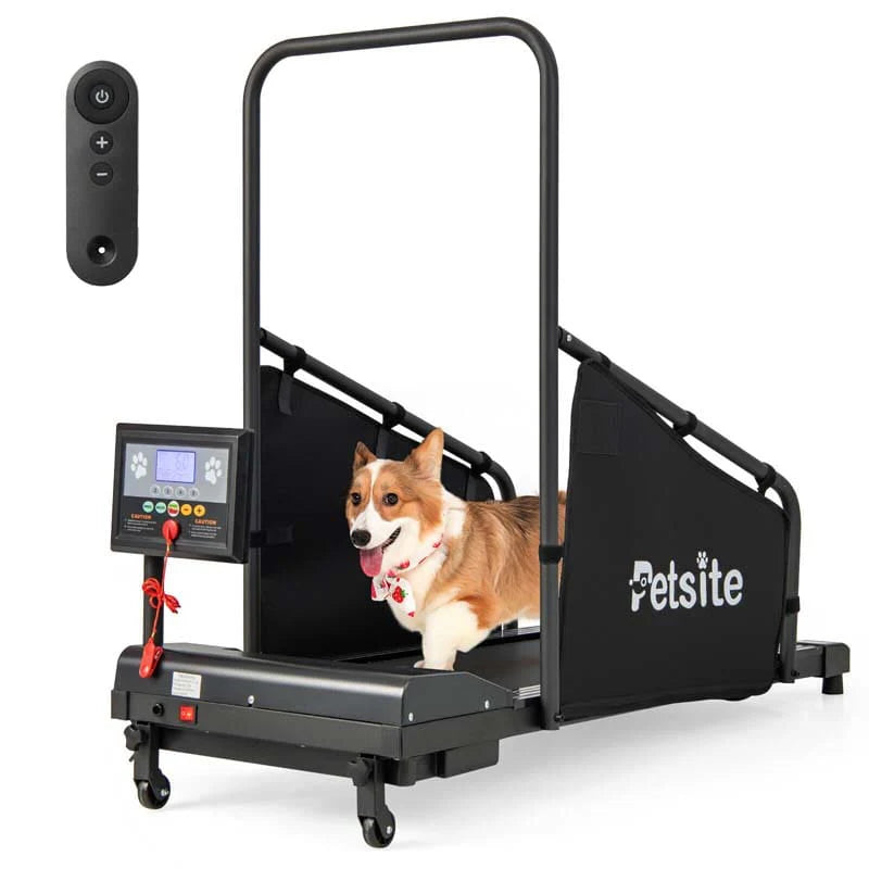 Dog Treadmill Pet Running Machine, 200 lbs Capacity, 1.4 inch LCD Screen - Black