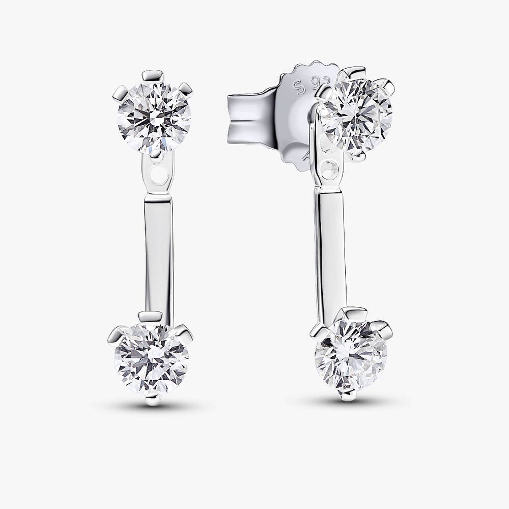 Pandora Nova Sterling Silver Lab-grown Diamond Stud Drop Jacket Earrings