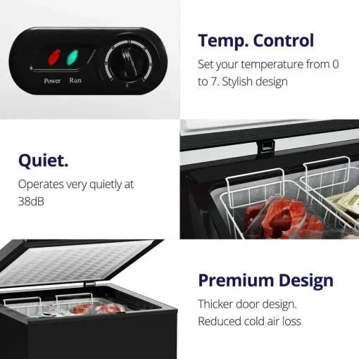Northair Chest Freezer 3.5 Cu Ft With 2 Removable Baskets - Black