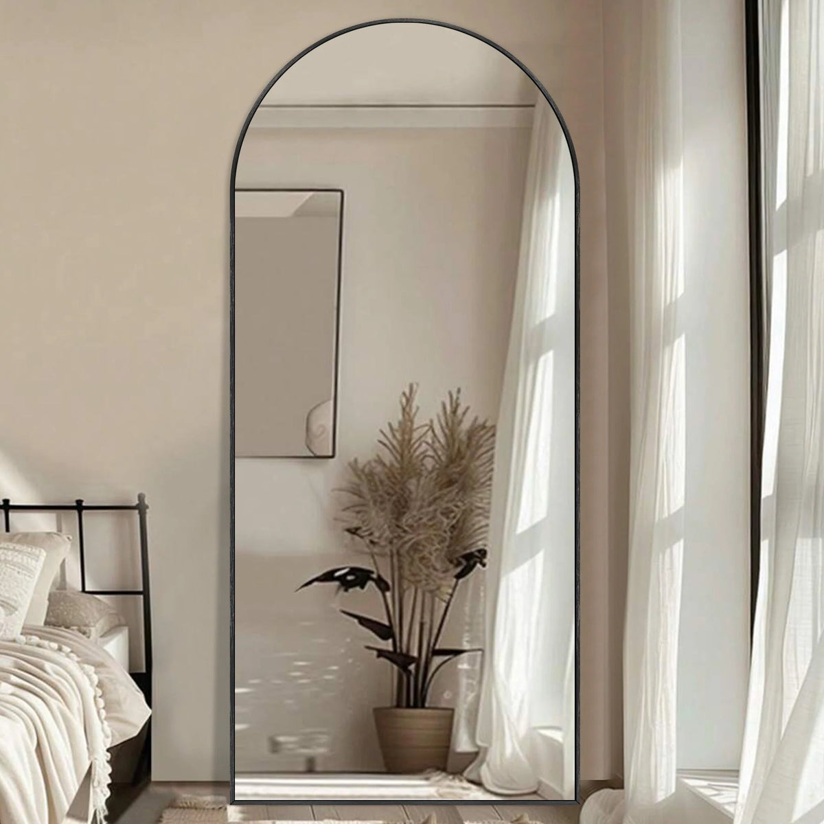 Arched Full Length Floor Mirror With Aluminum Alloy Frame - 65x22, 71x24, 71x28, 71x32