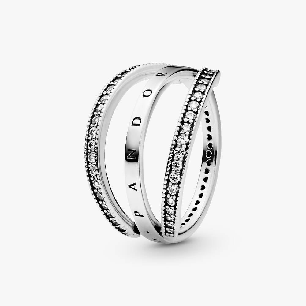 FINAL SALE - Pandora Logo and Hearts Ring