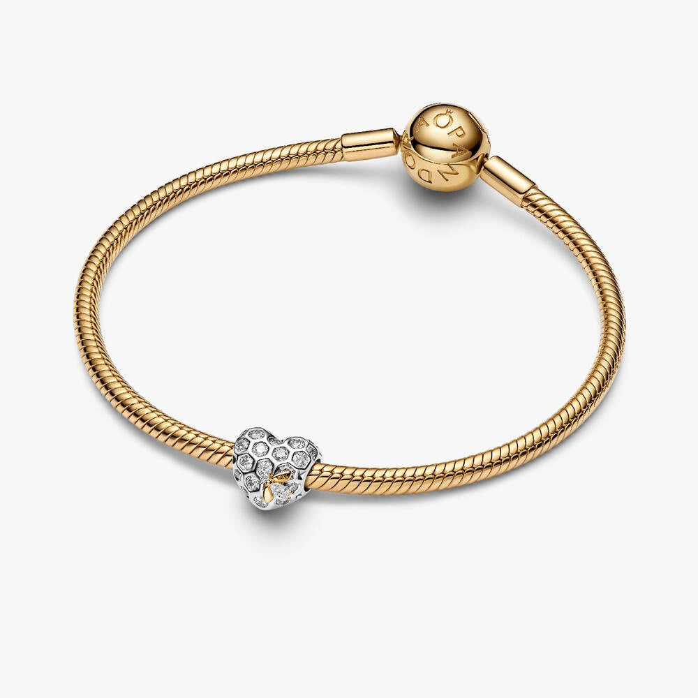 Bridgerton Honeycomb & Bee Heart Charm