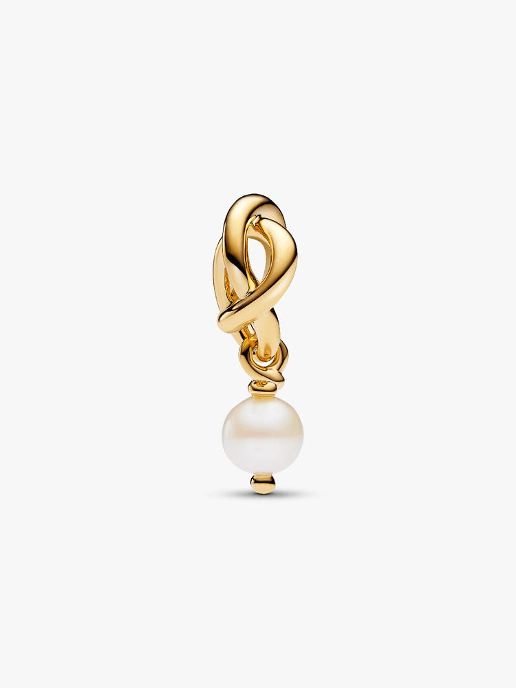 Treated Freshwater Cultured Pearl Eternity Circle Dangle Charm