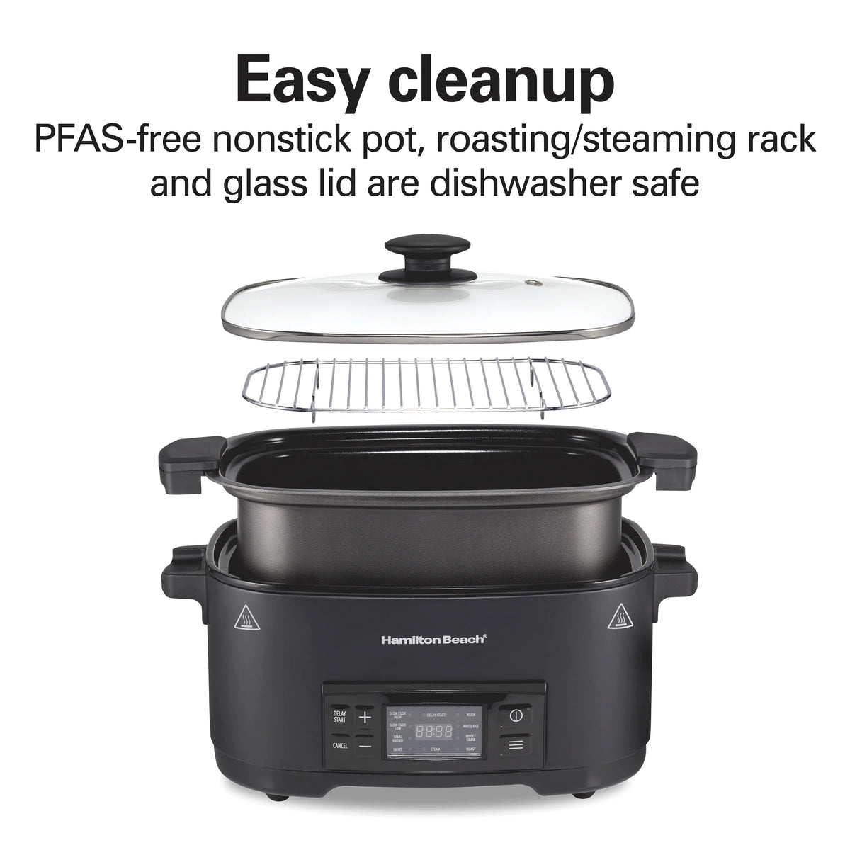 Hamilton Beach 9-in-1 Multi Cooker, 6 Qt Nonstick Aluminum Crock