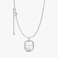Engravable Sparkling Square Tag Pendant Necklace