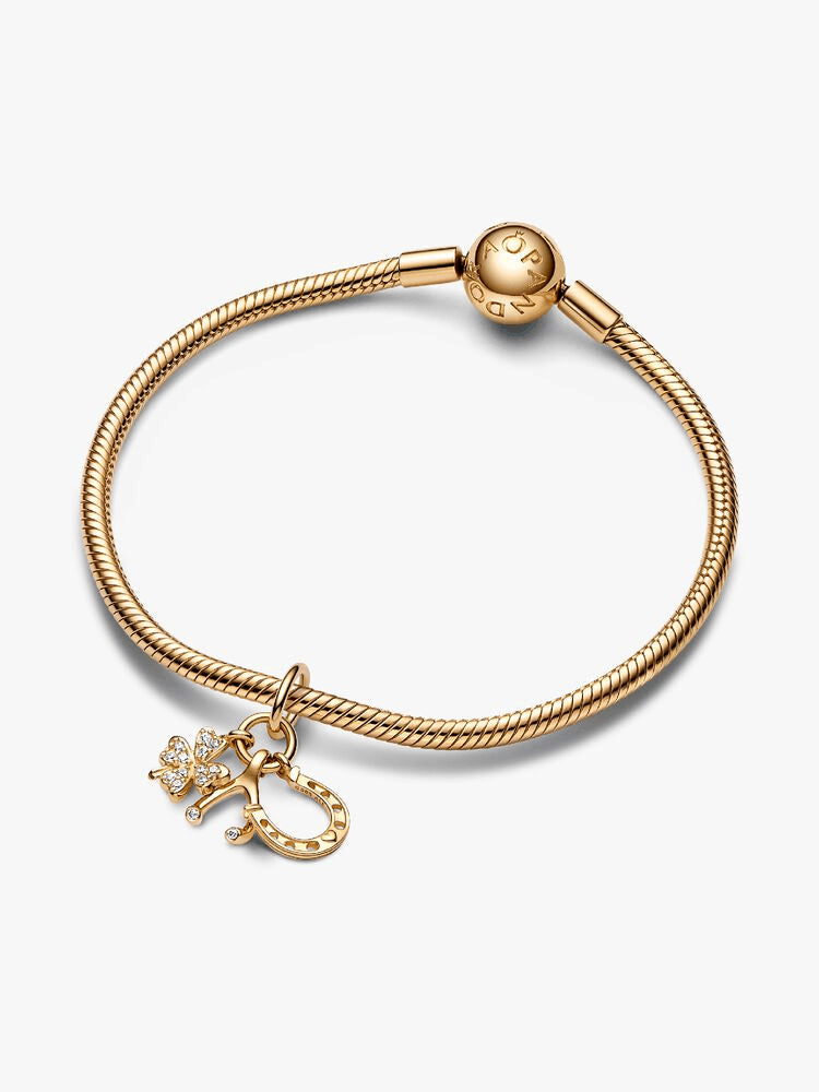 Lucky Clover, Wishbone & Horseshoe Dangle Charm