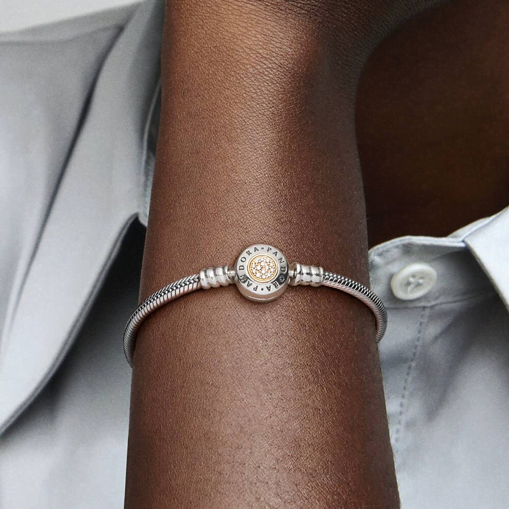 FINAL SALE - Pandora Moments Logo Clasp Snake Chain Bracelet