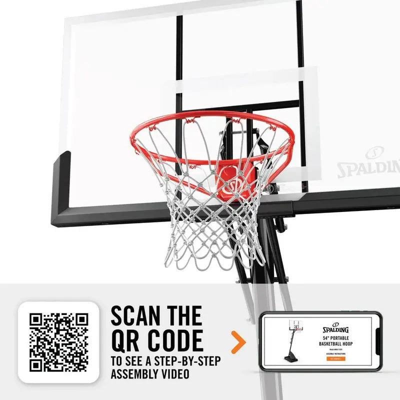 Spalding Portable Basketball Hoop With 54-Inch Shatterproof Polycarbonate Backboard - ExactaHeight