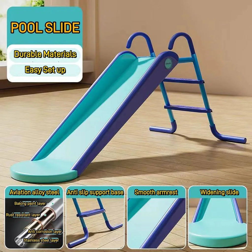 Houtclort Inflatable Swimming Pool Slide, Blue, 57in L x 7.8in W x 27in H