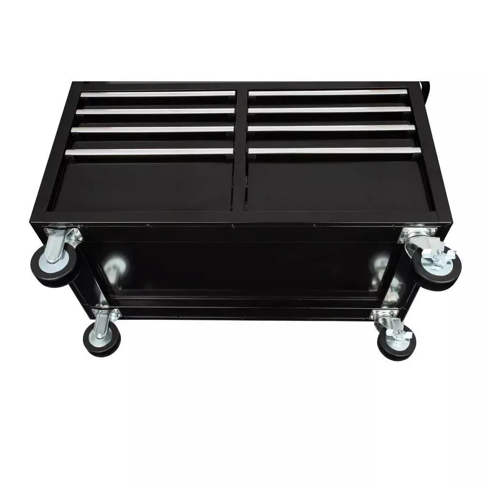 46 x 24 in 9-Drawer Gloss Black Mobile Workbench
