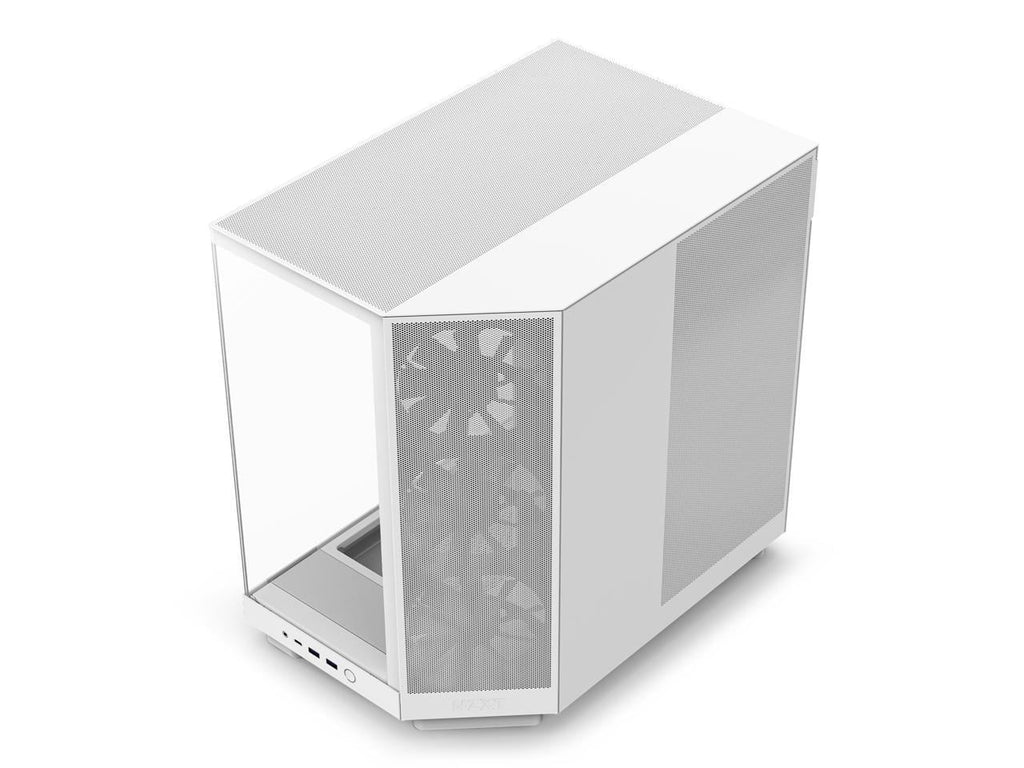NZXT H6 Flow Compact Dual-Chamber Mid-Tower Airflow Case, White - CC-H61FW-01