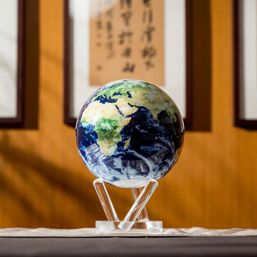 MOVA Self-Rotating Globe Earth With Clouds, 4.5 in - Light Powered