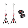 18V Cordless Rocket Tower LED Work Light - Dual Power With 2 x 6.0 Ah Batteries