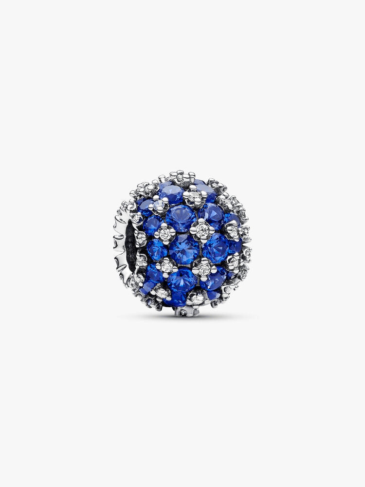 Sparkling Pavé Round Blue Charm