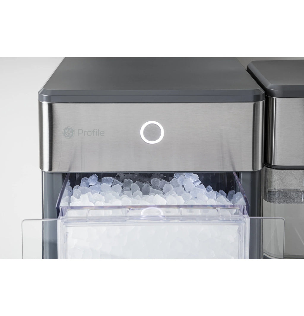 GE Profile Countertop Nugget Ice Maker With Side Tank, Stainless Steel, 33 lbs Daily Ice Production - Opal