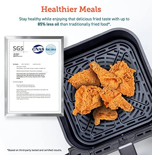 6.8-Qt Air Fryer With Dual Heating And Smart Temperature Control - CAF-P583S-KUS