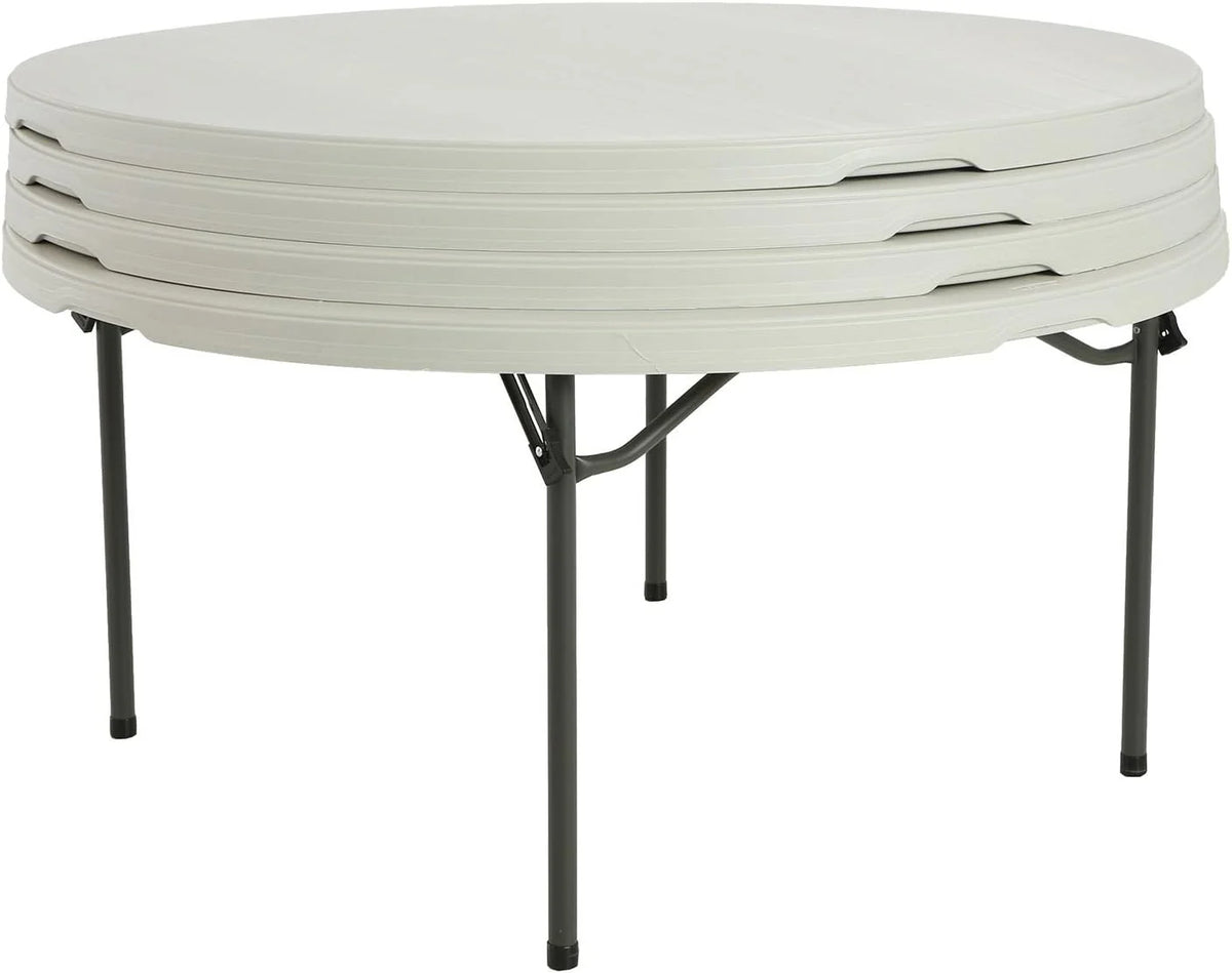 Lifetime 5 ft Round Folding Table 4 Pack, Commercial Grade, White