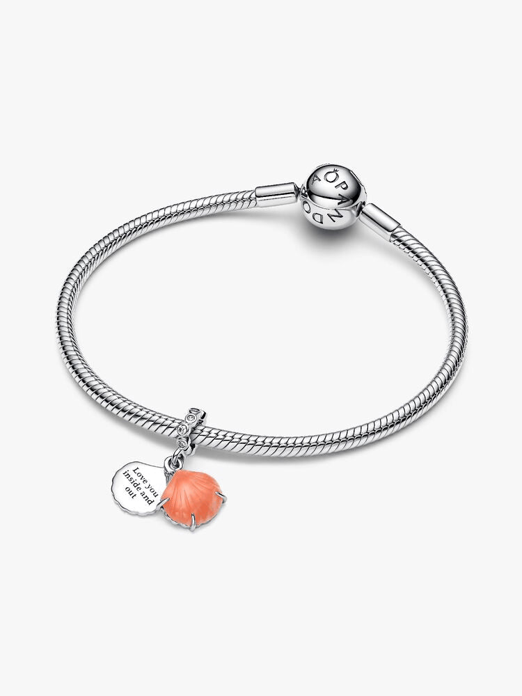 Coral-colored Shell Double Dangle Charm