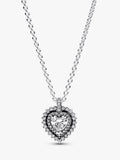 Sparkling Heart Halo Pendant Necklace